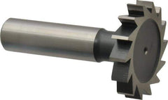 Interstate - 1-3/8" Diam x 1/4" Face Width, Cobalt, 14 Teeth, Shank Connection Woodruff Keyseat Cutter - Uncoated, 2-1/4" OAL x 1/2" Shank, Straight Teeth, ANSI 811, Old Standard 22 - All Tool & Supply