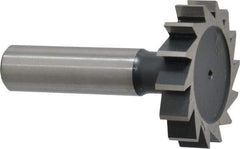 Interstate - 1-1/2" Diam x 5/16" Face Width, Cobalt, 16 Teeth, Shank Connection Woodruff Keyseat Cutter - Uncoated, 2-5/16" OAL x 1/2" Shank, Straight Teeth, ANSI 1012, Old Standard 25 - All Tool & Supply