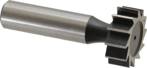 Interstate - 1" Diam x 3/8" Face Width, Cobalt, 12 Teeth, Shank Connection Woodruff Keyseat Cutter - Uncoated, 2-3/8" OAL x 1/2" Shank, Straight Teeth, ANSI 1208, Old Standard 152 - All Tool & Supply