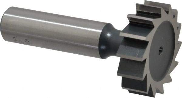 Interstate - 1-1/4" Diam x 3/8" Face Width, Cobalt, 14 Teeth, Shank Connection Woodruff Keyseat Cutter - Uncoated, 2-3/8" OAL x 1/2" Shank, Straight Teeth, ANSI 1210, Old Standard E - All Tool & Supply