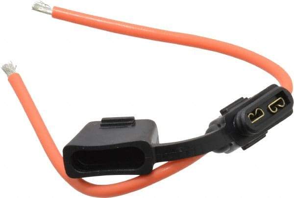 Ferraz Shawmut - 30 Amp AF Black Automotive Fuse Holder - 32 Volt, Orange #12 Wire - All Tool & Supply