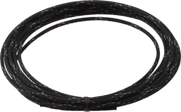 Techflex - Black/White Braided Expandable Cable Sleeve - 10' Coil Length, -103 to 257°F - All Tool & Supply