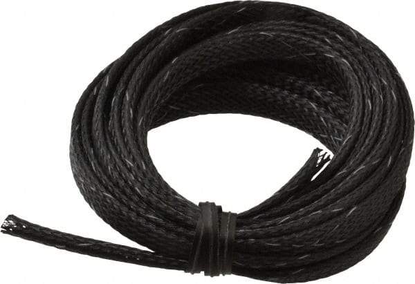 Techflex - Black/White Braided Expandable Cable Sleeve - 10' Coil Length, -103 to 257°F - All Tool & Supply