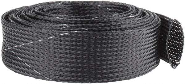 Techflex - Black/White Braided Expandable Cable Sleeve - 10' Coil Length, -103 to 257°F - All Tool & Supply