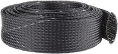 Techflex - Black/White Braided Expandable Cable Sleeve - 10' Coil Length, -103 to 257°F - All Tool & Supply