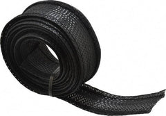 Techflex - Black Braided Cable Sleeve - 10' Coil Length, -103 to 257°F - All Tool & Supply