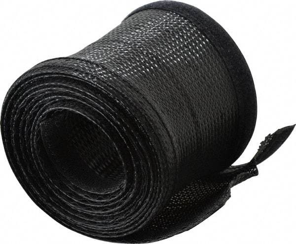 Techflex - Black Braided Cable Sleeve - 10' Coil Length, -103 to 257°F - All Tool & Supply