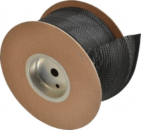 Techflex - Black Braided Cable Sleeve - 25' Coil Length, -103 to 257°F - All Tool & Supply