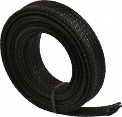 Techflex - Black Braided Expandable Cable Sleeve - 10' Coil Length, -103 to 257°F - All Tool & Supply