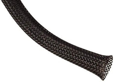 Techflex - Black Braided Expandable Cable Sleeve - 200' Coil Length, -103 to 257°F - All Tool & Supply