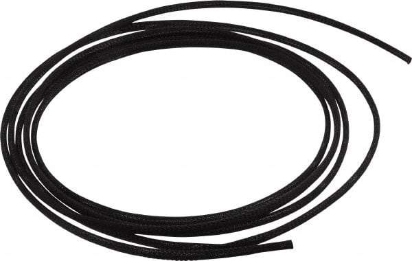 Techflex - Black Braided Expandable Cable Sleeve - 10' Coil Length, -103 to 257°F - All Tool & Supply