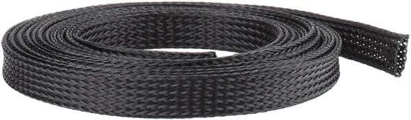 Techflex - Black Braided Expandable Cable Sleeve - 10' Coil Length, -103 to 257°F - All Tool & Supply