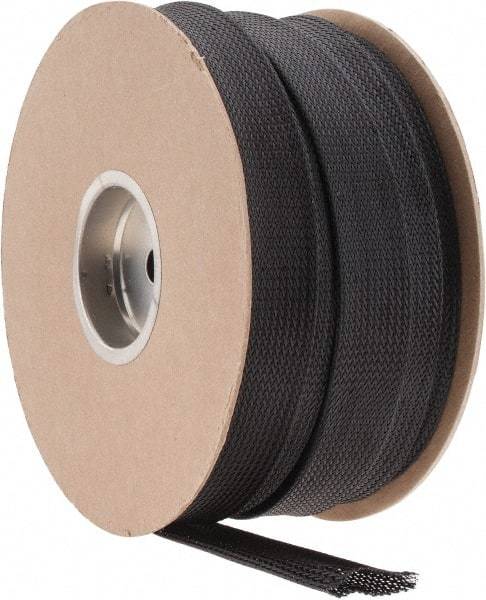 Techflex - Black Braided Expandable Cable Sleeve - 200' Coil Length, -103 to 257°F - All Tool & Supply