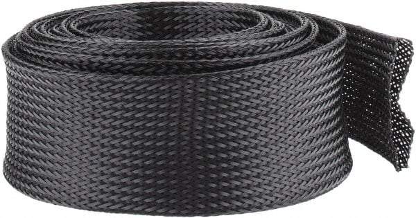 Techflex - Black Braided Expandable Cable Sleeve - 10' Coil Length, -103 to 257°F - All Tool & Supply