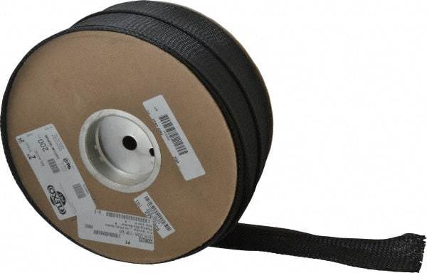 Techflex - Black Braided Expandable Cable Sleeve - 200' Coil Length, -103 to 257°F - All Tool & Supply