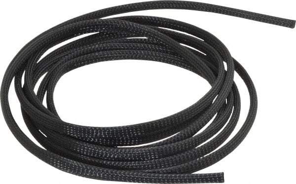 Techflex - Black Braided Expandable Cable Sleeve - 10' Coil Length, -103 to 257°F - All Tool & Supply