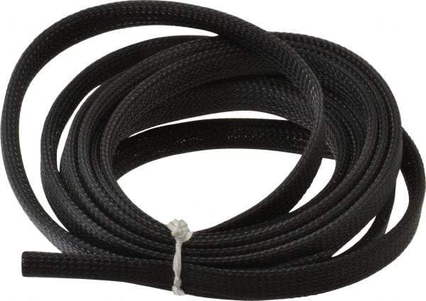 Techflex - Black Braided Expandable Cable Sleeve - 10' Coil Length, -103 to 257°F - All Tool & Supply