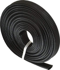 Techflex - Black Braided Expandable Cable Sleeve - 10' Coil Length, -103 to 257°F - All Tool & Supply