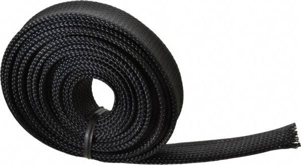 Techflex - Black Braided Expandable Cable Sleeve - 10' Coil Length, -103 to 257°F - All Tool & Supply