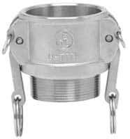 EVER-TITE Coupling Products - 3" Stainless Steel Cam & Groove Suction & Discharge Hose Female Coupler Male NPT Thread - Part B, 3" Thread, 200 Max psi - All Tool & Supply