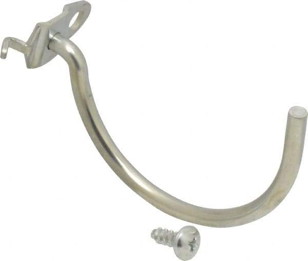 Triton - 3" ID, 1/4" Diam, 3-3/4" Long Curved Pegboard Hook - 4-1/16" Projection, Steel - All Tool & Supply