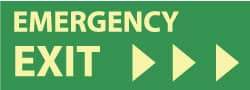 NMC - Emergency Exit, Plastic Exit Sign - 14" Wide x 5" High, Glow-in-the-Dark - All Tool & Supply