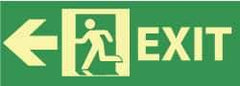 NMC - Exit, Plastic Exit Sign - 14" Wide x 5" High, Glow-in-the-Dark - All Tool & Supply