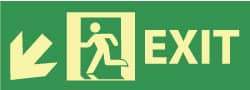 NMC - Exit, Pressure Sensitive Vinyl Exit Sign - 14" Wide x 5" High, Glow-in-the-Dark - All Tool & Supply