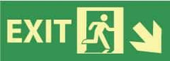 NMC - Exit, Pressure Sensitive Vinyl Exit Sign - 14" Wide x 5" High, Glow-in-the-Dark - All Tool & Supply