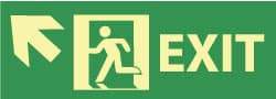 NMC - Exit, Plastic Exit Sign - 14" Wide x 5" High, Glow-in-the-Dark - All Tool & Supply