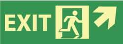 NMC - Exit, Pressure Sensitive Vinyl Exit Sign - 14" Wide x 5" High, Glow-in-the-Dark - All Tool & Supply