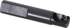 Cutting Tool Technologies - 1/2" Cut Diam, 0.23" Max Depth of Cut, 1/2" Shank Diam, 2.62" OAL, Indexable Square Shoulder Centercutting End Mill - SDEB 21.51 Inserts, Flatted Shank, 90° Lead Angle - All Tool & Supply