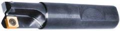 Cutting Tool Technologies - 1/2" Cut Diam, 0.22" Max Depth of Cut, 1/2" Shank Diam, 2.62" OAL, Indexable Square Shoulder End Mill - SPEH 222 Inserts, Weldon Shank, 90° Lead Angle - All Tool & Supply