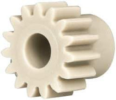 Made in USA - 20 Pitch, 3/4" Pitch Diam, 0.85" OD, 15 Tooth Spur Gear - 3/8" Face Width, 5/16" Bore Diam, 19/32" Hub Diam, 20° Pressure Angle, Acetal - All Tool & Supply