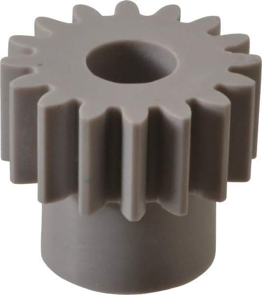 Made in USA - 20 Pitch, 0.8" Pitch Diam, 0.9" OD, 16 Tooth Spur Gear - 3/8" Face Width, 5/16" Bore Diam, 39/64" Hub Diam, 20° Pressure Angle, Acetal - All Tool & Supply