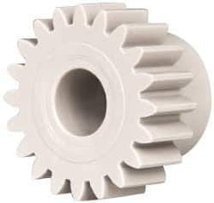 Made in USA - 20 Pitch, 1" Pitch Diam, 1.1" OD, 20 Tooth Spur Gear - 3/8" Face Width, 3/8" Bore Diam, 47/64" Hub Diam, 20° Pressure Angle, Acetal - All Tool & Supply