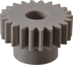 Made in USA - 20 Pitch, 1.1" Pitch Diam, 1.2" OD, 22 Tooth Spur Gear - 3/8" Face Width, 3/8" Bore Diam, 3/4" Hub Diam, 20° Pressure Angle, Acetal - All Tool & Supply