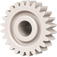 Made in USA - 20 Pitch, 1.2" Pitch Diam, 1.3" OD, 24 Tooth Spur Gear - 3/8" Face Width, 3/8" Bore Diam, 47/64" Hub Diam, 20° Pressure Angle, Acetal - All Tool & Supply