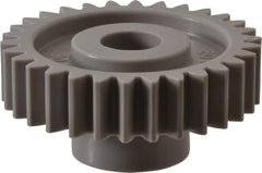 Made in USA - 20 Pitch, 1-1/2" Pitch Diam, 1.6" OD, 30 Tooth Spur Gear - 3/8" Face Width, 3/8" Bore Diam, 47/64" Hub Diam, 20° Pressure Angle, Acetal - All Tool & Supply