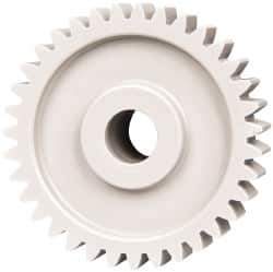 Made in USA - 20 Pitch, 1-3/4" Pitch Diam, 1.85" OD, 35 Tooth Spur Gear - 3/8" Face Width, 3/8" Bore Diam, 47/64" Hub Diam, 20° Pressure Angle, Acetal - All Tool & Supply