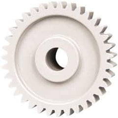 Made in USA - 20 Pitch, 1-3/4" Pitch Diam, 1.85" OD, 35 Tooth Spur Gear - 3/8" Face Width, 3/8" Bore Diam, 47/64" Hub Diam, 20° Pressure Angle, Acetal - All Tool & Supply