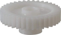 Made in USA - 20 Pitch, 1.8" Pitch Diam, 1.9" OD, 36 Tooth Spur Gear - 3/8" Face Width, 3/8" Bore Diam, 47/64" Hub Diam, 20° Pressure Angle, Acetal - All Tool & Supply