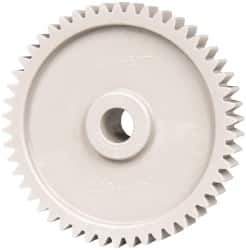 Made in USA - 20 Pitch, 2-1/2" Pitch Diam, 2.6" OD, 50 Tooth Spur Gear - 3/8" Face Width, 3/8" Bore Diam, 3/4" Hub Diam, 20° Pressure Angle, Acetal - All Tool & Supply