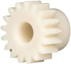 Made in USA - 24 Pitch, 0.709" Pitch Diam, 0.791" OD, 17 Tooth Spur Gear - 1/4" Face Width, 3/16" Bore Diam, 35/64" Hub Diam, 20° Pressure Angle, Acetal - All Tool & Supply