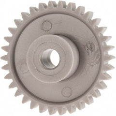 Made in USA - 24 Pitch, 1.416" Pitch Diam, 1-1/2" OD, 34 Tooth Spur Gear - 1/4" Face Width, 1/4" Bore Diam, 39/64" Hub Diam, 20° Pressure Angle, Acetal - All Tool & Supply