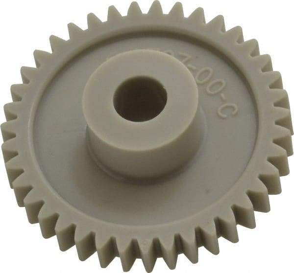 Made in USA - 48 Pitch, 1-5/8" Pitch Diam, 1.708" OD, 39 Tooth Spur Gear - 1/4" Face Width, 5/16" Bore Diam, 43/64" Hub Diam, 20° Pressure Angle, Acetal - All Tool & Supply