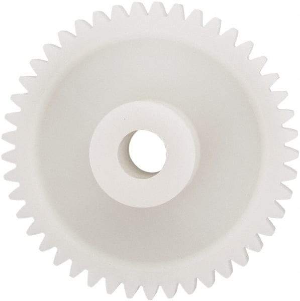 Made in USA - 24 Pitch, 1-7/8" Pitch Diam, 1.958" OD, 45 Tooth Spur Gear - 1/4" Face Width, 5/16" Bore Diam, 43/64" Hub Diam, 20° Pressure Angle, Acetal - All Tool & Supply