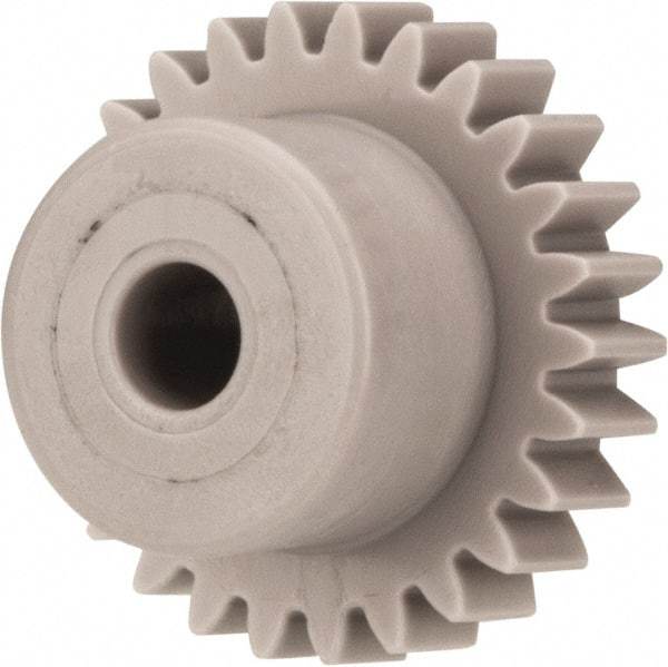 Made in USA - 32 Pitch, 13/16" Pitch Diam, 7/8" OD, 26 Tooth Spur Gear - 3/16" Face Width, 3/16" Bore Diam, 9/16" Hub Diam, 20° Pressure Angle, Acetal - All Tool & Supply