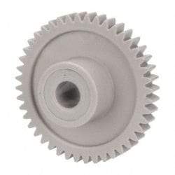 Made in USA - 32 Pitch, 1-3/8" Pitch Diam, 1-7/16" OD, 44 Tooth Spur Gear - 3/16" Face Width, 1/4" Bore Diam, 39/64" Hub Diam, 20° Pressure Angle, Acetal - All Tool & Supply