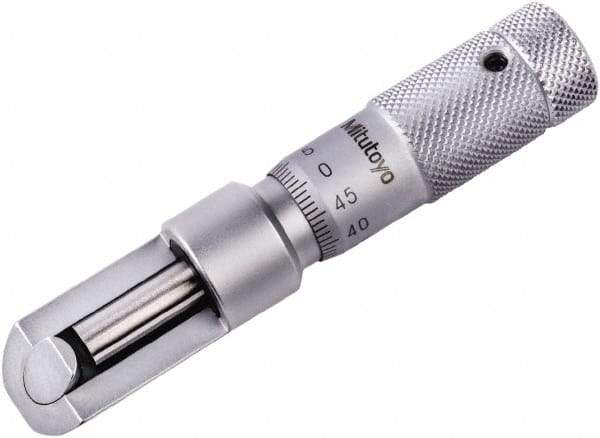 Mitutoyo - 0.01mm Graduation, Mechanical Can Seam Micrometer - Flat Spindle - All Tool & Supply